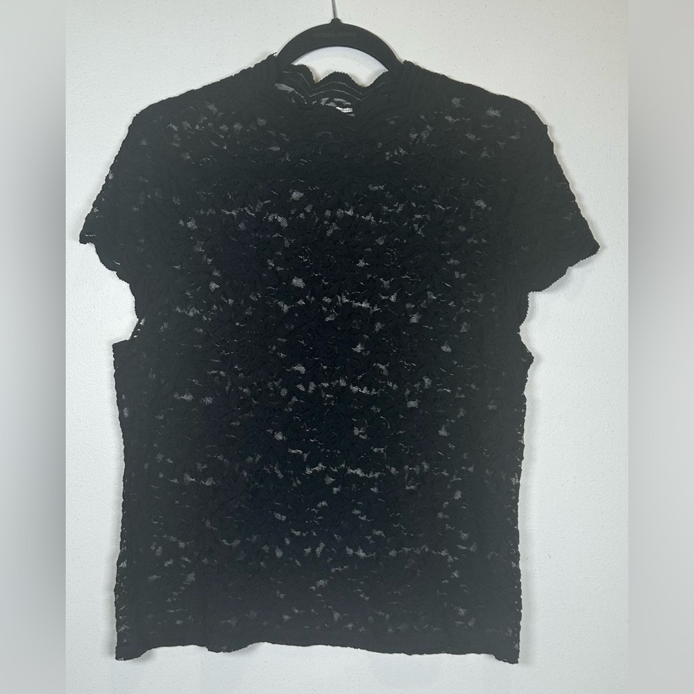 Whimsigoth Black Lace Top. Size Small.